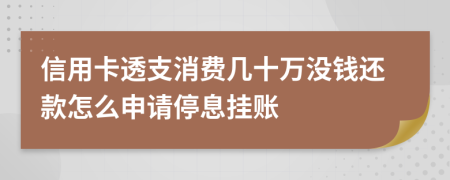 信用卡透支消费几十万没钱还款怎么申请停息挂账