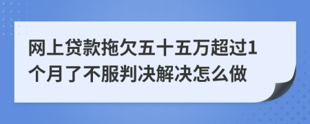 网上贷款拖欠五十五万超过1个月了不服判决解决怎么做