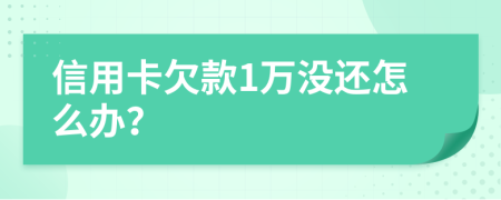 信用卡欠款1万没还怎么办？