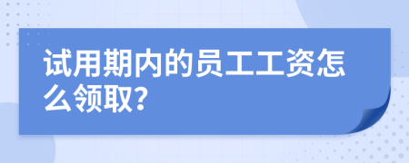 试用期内的员工工资怎么领取？