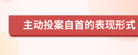 主动投案自首的表现形式
