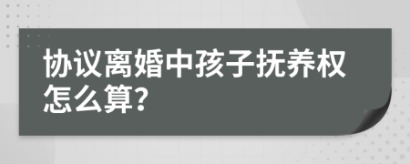 协议离婚中孩子抚养权怎么算？