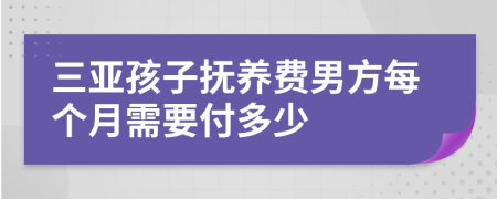 三亚孩子抚养费男方每个月需要付多少