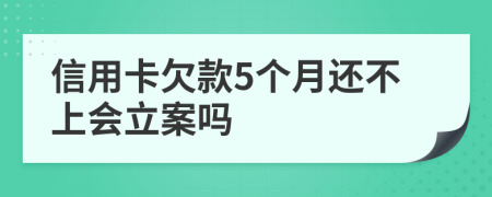 信用卡欠款5个月还不上会立案吗