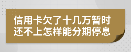 信用卡欠了十几万暂时还不上怎样能分期停息