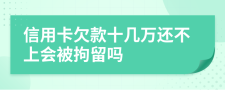 信用卡欠款十几万还不上会被拘留吗