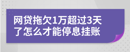 网贷拖欠1万超过3天了怎么才能停息挂账