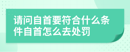 请问自首要符合什么条件自首怎么去处罚