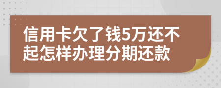 信用卡欠了钱5万还不起怎样办理分期还款
