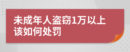 未成年人盗窃1万以上该如何处罚