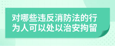 对哪些违反消防法的行为人可以处以治安拘留