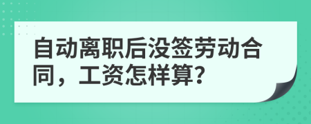 自动离职后没签劳动合同，工资怎样算？