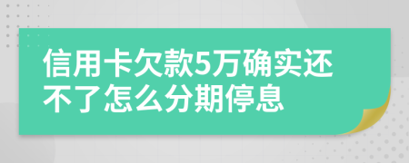 信用卡欠款5万确实还不了怎么分期停息