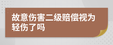 故意伤害二级赔偿视为轻伤了吗