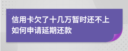 信用卡欠了十几万暂时还不上如何申请延期还款