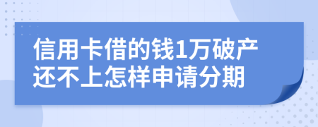 信用卡借的钱1万破产还不上怎样申请分期