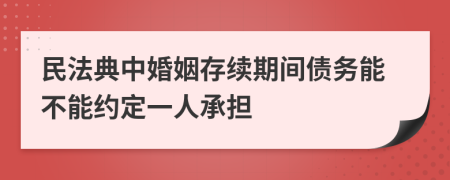 民法典中婚姻存续期间债务能不能约定一人承担