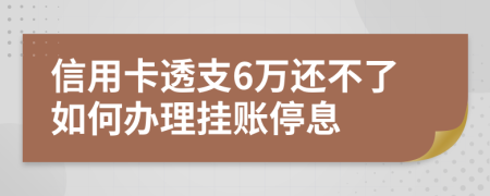 信用卡透支6万还不了如何办理挂账停息