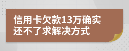 信用卡欠款13万确实还不了求解决方式