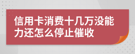 信用卡消费十几万没能力还怎么停止催收