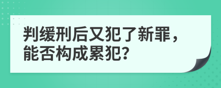 判缓刑后又犯了新罪，能否构成累犯？