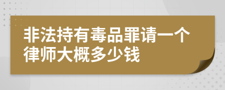 非法持有毒品罪请一个律师大概多少钱