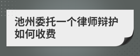 池州委托一个律师辩护如何收费