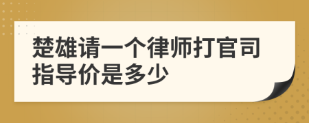 楚雄请一个律师打官司指导价是多少