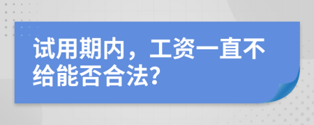 试用期内，工资一直不给能否合法？