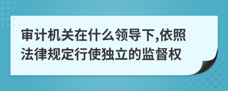 审计机关在什么领导下,依照法律规定行使独立的监督权