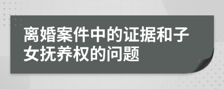 离婚案件中的证据和子女抚养权的问题