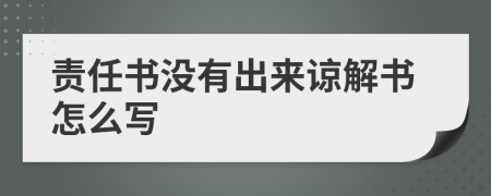 责任书没有出来谅解书怎么写