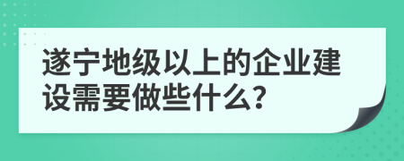 遂宁地级以上的企业建设需要做些什么？