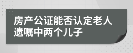 房产公证能否认定老人遗嘱中两个儿子