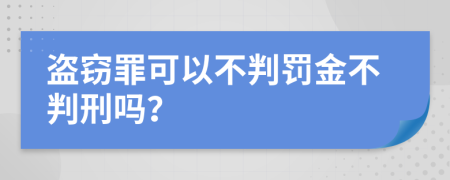 盗窃罪可以不判罚金不判刑吗？