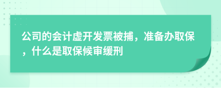 公司的会计虚开发票被捕，准备办取保，什么是取保候审缓刑