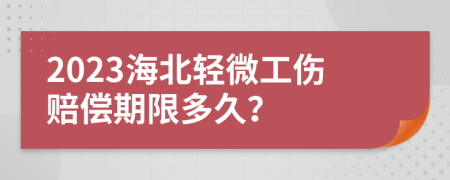 2023海北轻微工伤赔偿期限多久？