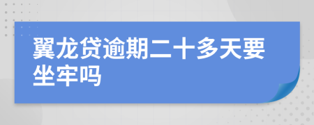 翼龙贷逾期二十多天要坐牢吗