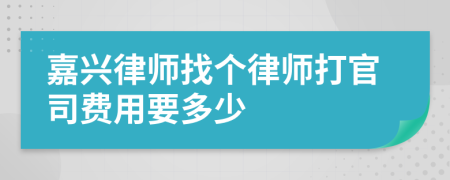 嘉兴律师找个律师打官司费用要多少