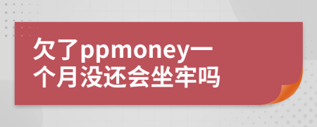 欠了ppmoney一个月没还会坐牢吗