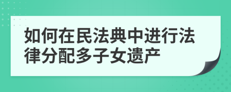 如何在民法典中进行法律分配多子女遗产