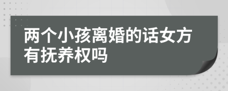 两个小孩离婚的话女方有抚养权吗