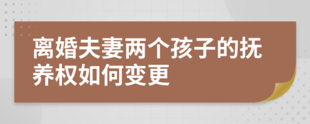 离婚夫妻两个孩子的抚养权如何变更