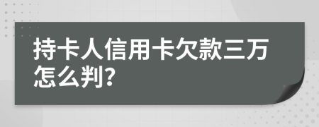 持卡人信用卡欠款三万怎么判？