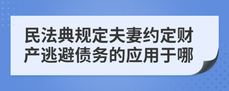 民法典规定夫妻约定财产逃避债务的应用于哪