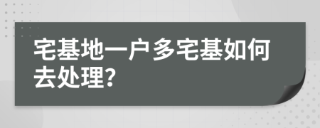 宅基地一户多宅基如何去处理？
