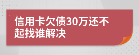 信用卡欠债30万还不起找谁解决