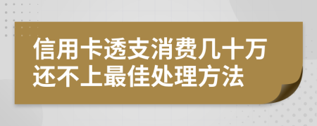 信用卡透支消费几十万还不上最佳处理方法