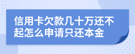 信用卡欠款几十万还不起怎么申请只还本金