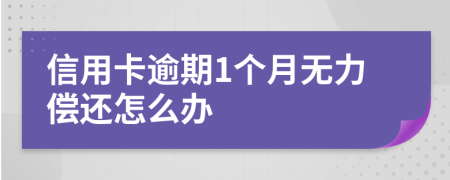 信用卡逾期1个月无力偿还怎么办